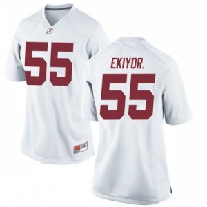 Women's Alabama Crimson Tide #55 Emil Ekiyor Jr. White Replica NCAA College Football Jersey 2403IWZZ6